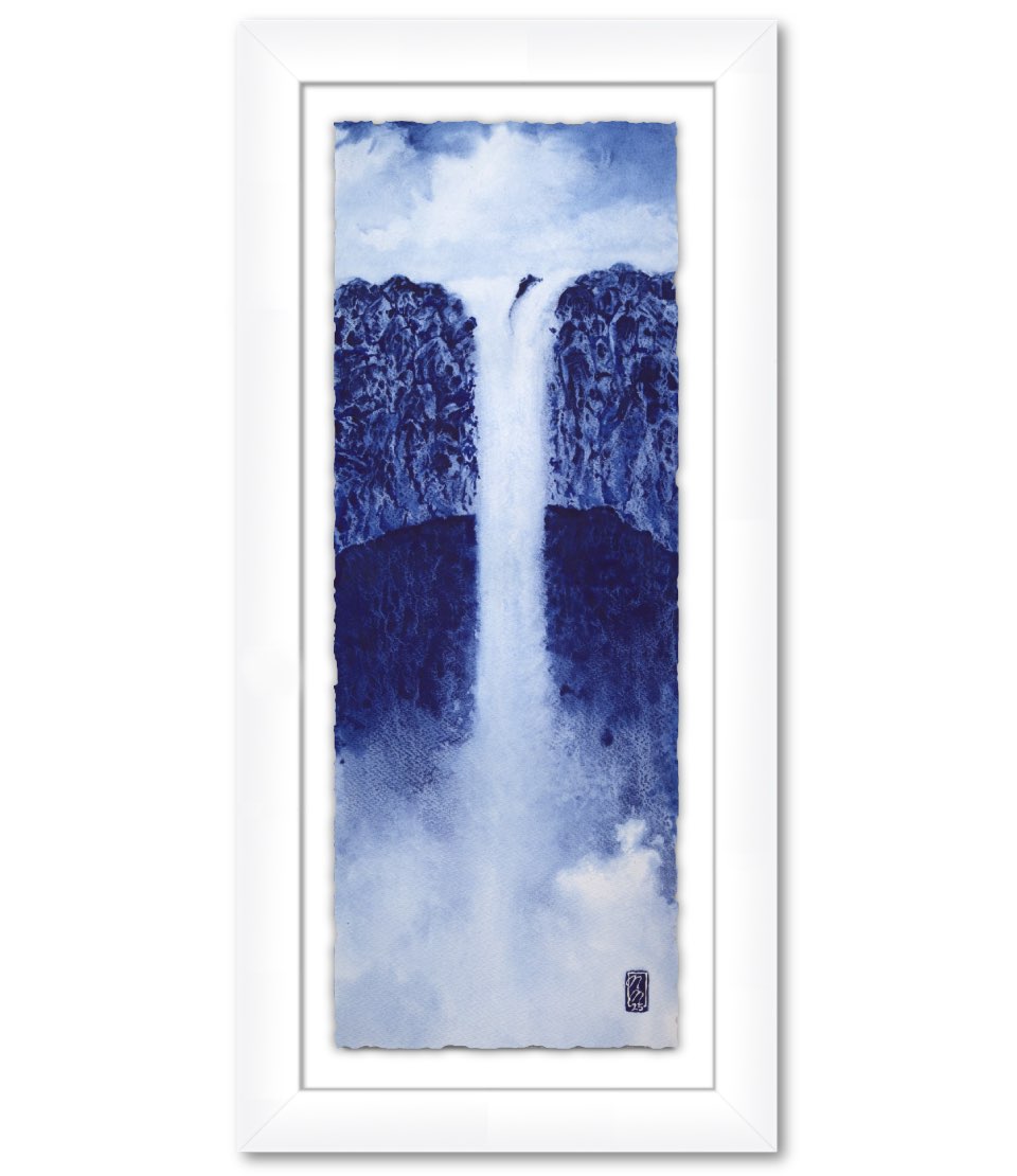 Rainbow Falls Watercolor Painting