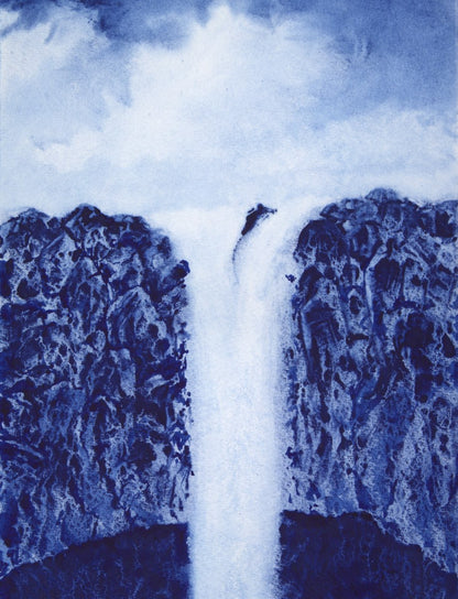 Rainbow Falls Watercolor Painting